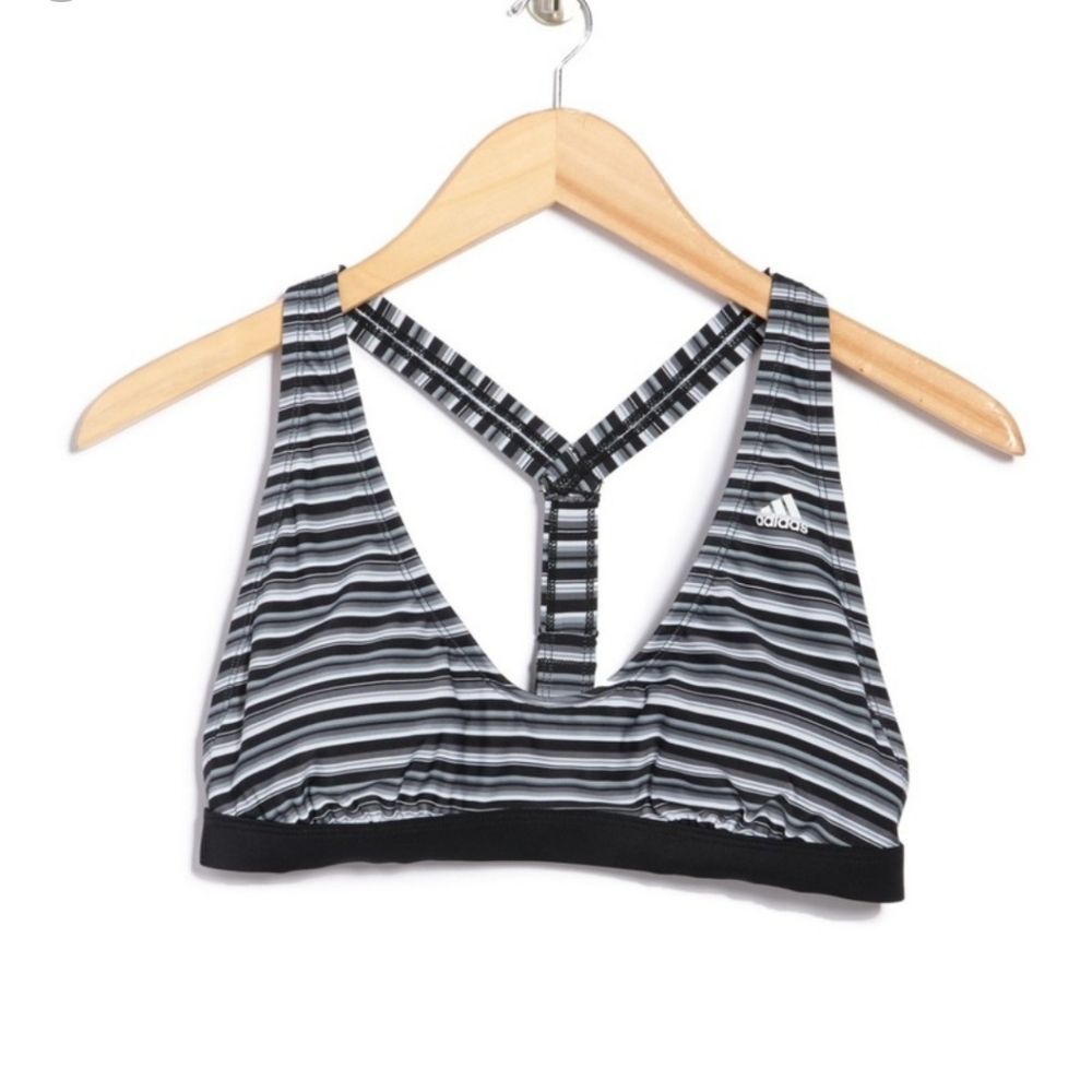 Adidas Striped Sports Bra. MEDIUM